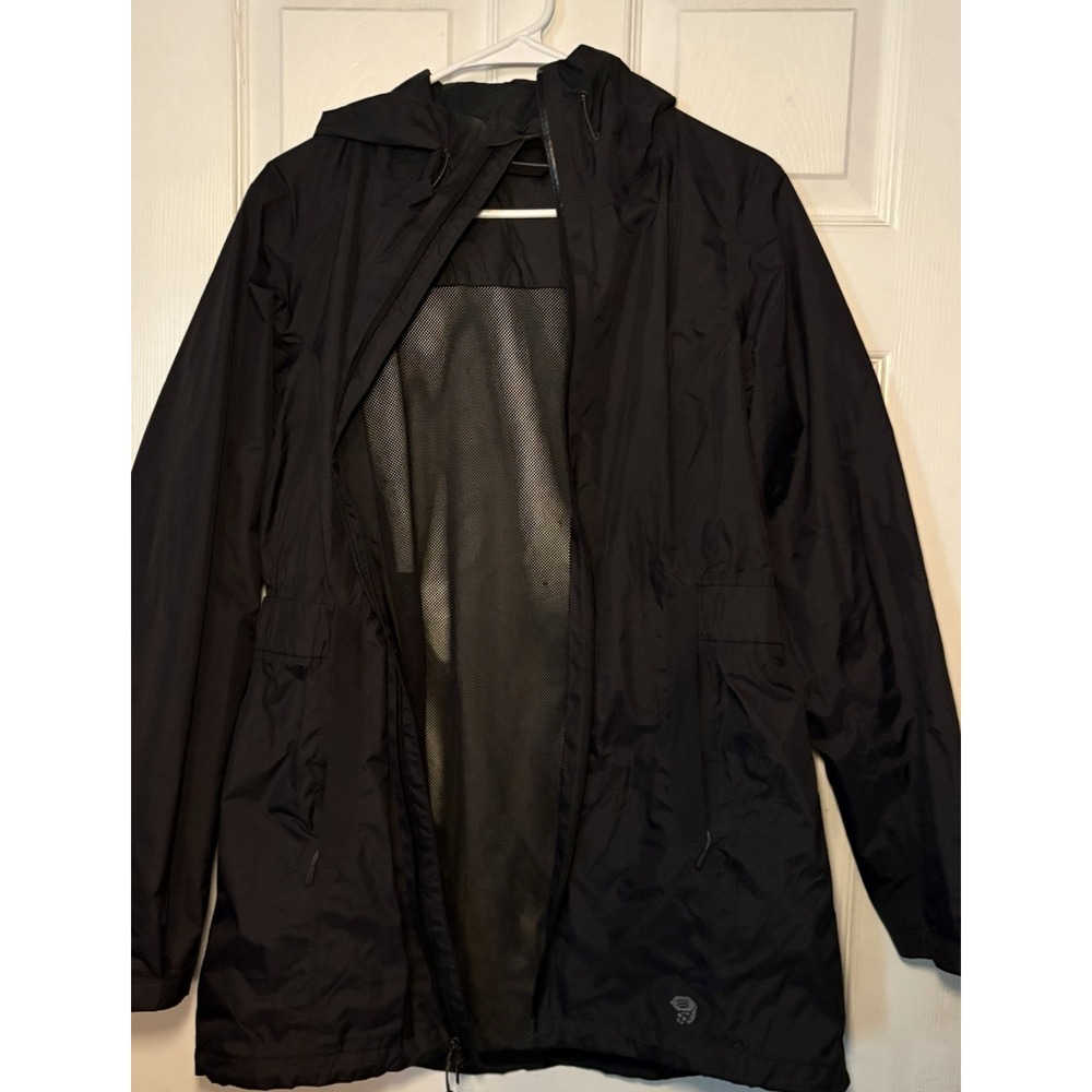 Mountain Hardware Jacket Women's Medium  Hooded Full Zip Finder Rain Parka Black